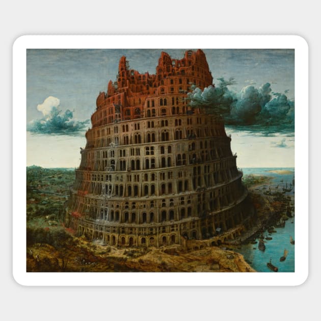 The Tower of Babel (Rotterdam) by Pieter Bruegel the Elder Sticker by Classic Art Stall